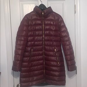 Calvin Klein Maroon Down Coat Size Small